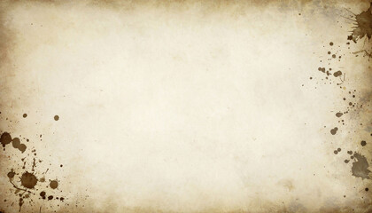 Aged parchment paper with ink blots