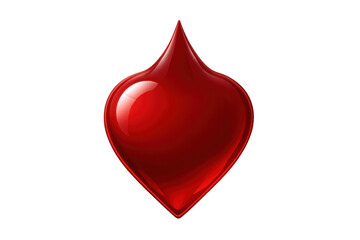 Fototapeta premium Glossy red heart with a pointed tip symbolizing love, romance, and passion on a transparent background