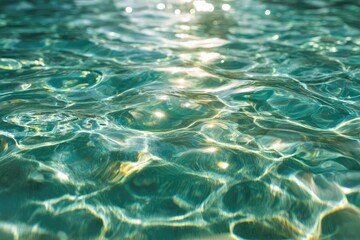 Obraz premium Sunlight shimmers on rippled turquoise water