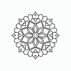 Heart Pattern Mandala Coloring Page
