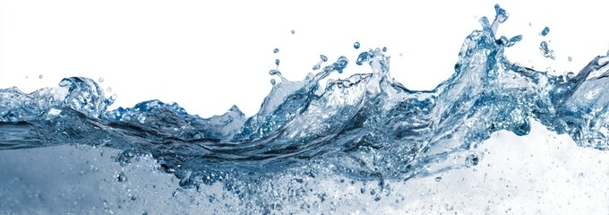 Fototapeta premium Dynamic splash of blue water against a white background