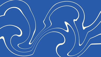 Abstract Wavy Lines: A mesmerizing visual featuring graceful, flowing white lines dancing against a serene blue backdrop, creating a modern and artistic composition with dynamic movement.