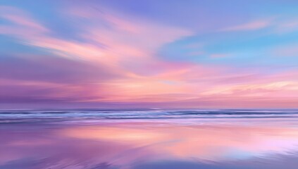 Obraz premium Pastel sunset over beach, soft colors