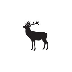 Fototapeta premium deer silhouette vector illustration, Deer silhouettes set vector illustration, black deer silhouette icon