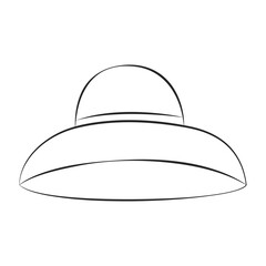 Minimalist Line Drawing of Hat