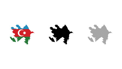 Fototapeta premium Azerbaijan Map Colorful, Black, and Gray Vector Illustrations