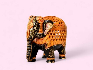 Wood Hand Painted Little Elephant For Home And Office Decor