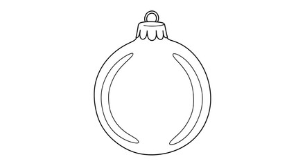 Simple outline drawing of a christmas bauble ornament isolated on transparent background