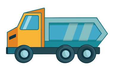 Fototapeta premium Flat dump truck icon vector illustration design
