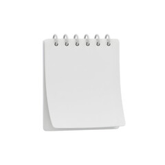 3D Blank Spiral Notebook – Stationery for Writing, Note Taking, or Study Concept
