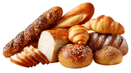 A Collection of Fresh Baked Goods: Capturing the essence of artisanal delight, this image showcases a variety of freshly baked goods, from crusty bread to golden croissants.