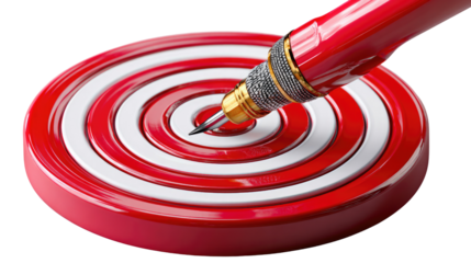 Targeted Precision: A 3D render of a dart hitting the bullseye, perfectly symbolizing focus and achievement in a bright, clean setting. 
