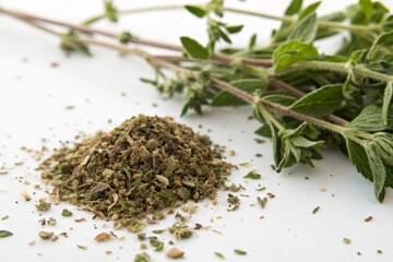 Fresh thyme sprigs, aromatic herb
