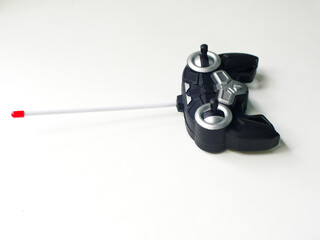 Black Remote Control (joystick) Unit on White Background.