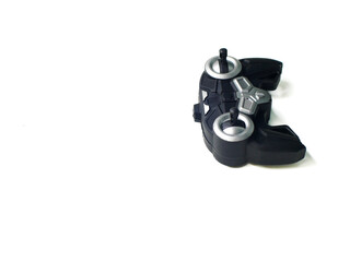 Black Remote Control (joystick) Unit on White Background.