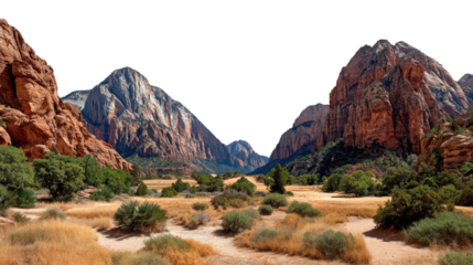 Majestic Mountainscape: A breathtaking vista of towering red rock formations. A panorama of rugged mountains dominates the view, providing a perfect example of nature's art.