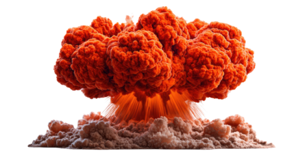 Dramatic Explosion: A powerful depiction of a nuclear explosion, showcasing a mushroom cloud. Evoking a sense of both awe and apprehension.