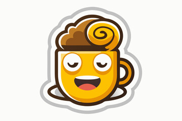 emoji face coffee drink fun style icon