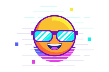 emoji neon glasses glitch fun emoji style
