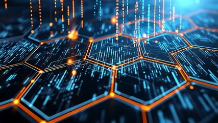 Futuristic digital hexagons - Powered by Adobe