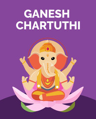 Hindu festival honoring Lord Ganesha illustration
