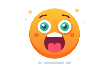shocked emoji oval mouth small dot pupils