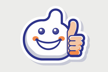 simple thumbs up sticker bold outline