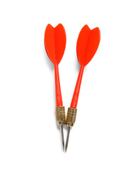 Red darts on white background