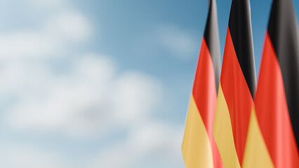 Three Flags of Germany, Hanging Decoratively From a Flagpole