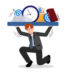 Work pressure and job stress concept vector illustration