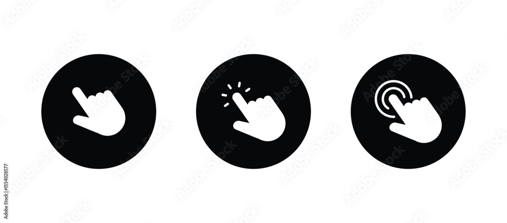 Poster hand pointer icons. pointer click icon vector
