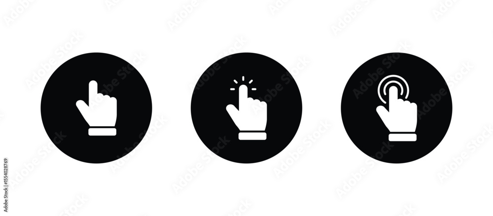 Poster hand pointer icons. pointer click icon vector