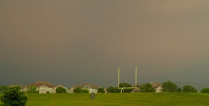 Storm Causes Football Game to Be Called.

Solid line of thunderstorms causes a football game to be postponed. 