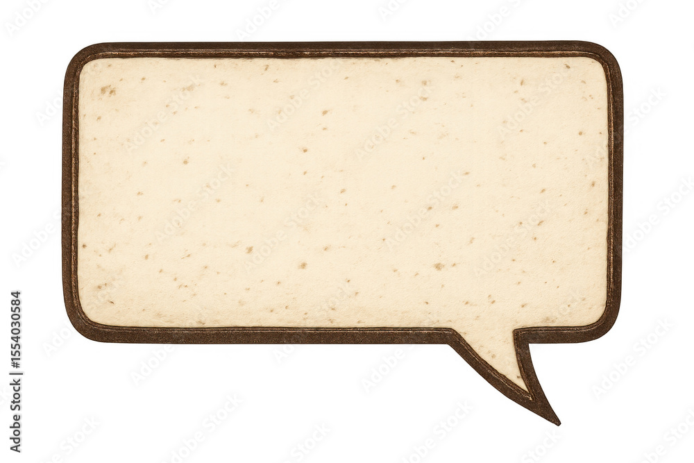 Fototapete classic empty speech bubble with a textured, vintage look and brown border, perfect for adding messa