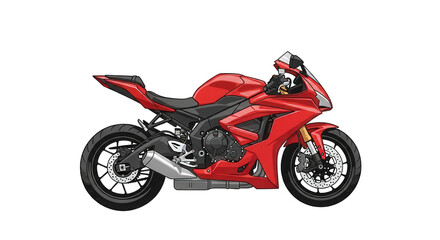 Obraz premium Red motorcycle illustration vector image for design and wallpaper sportbike vehicle transport concept on transparent background