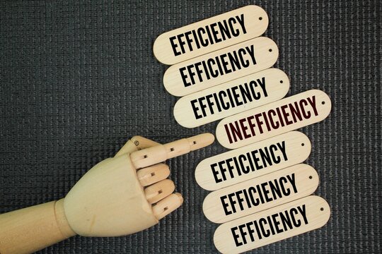 Two words efficiency and inefficiency. the concept of efficiency. efficiency means doing things well and successfully with minimal waste, while inefficiency means failing to do so.