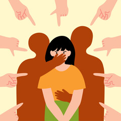 Office sexual harassment and discrimination against woman illustration