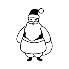 Joyful santa claus standing with a large sack full of gifts isolated on a clean white background perfect for holiday celebrations