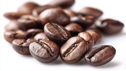 Obraz premium Close-up of roasted coffee beans