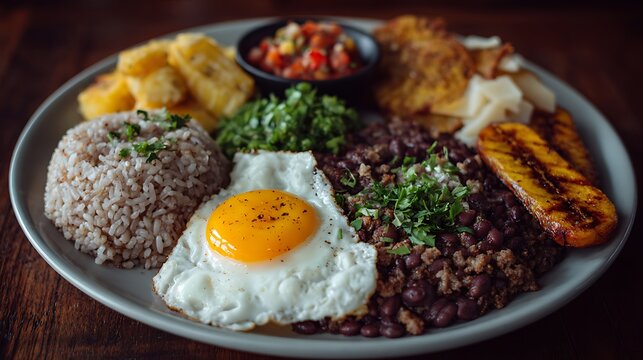 Costa Rican breakfast plate - Powered by Adobe