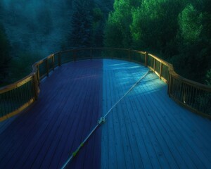 Wooden deck with two-toned paint