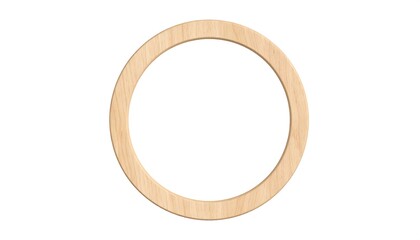 Obraz premium Light beige wooden circle frame