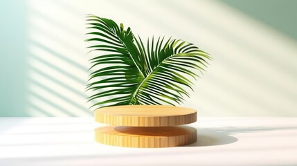 Obraz premium Tropical island spa paradise: palm trees and green plants by the ocean