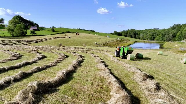 round baler on farm near Fries Virginia