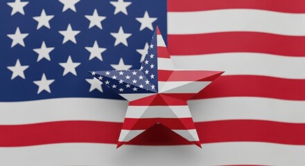 Fototapeta premium American Flag Patriotic Star Symbolizing National Pride and Unity