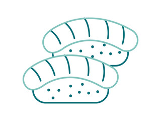 Sushi icon. Fast food outline icon. Simple junk food and street food vector illustration in modern thin line style.