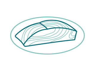 Salmon steak icon. Fast food outline icon. Simple junk food and street food vector illustration in modern thin line style.