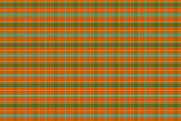 Tartan Check Pattern Orange and Light Green