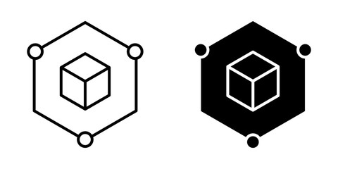  cube icon white on background