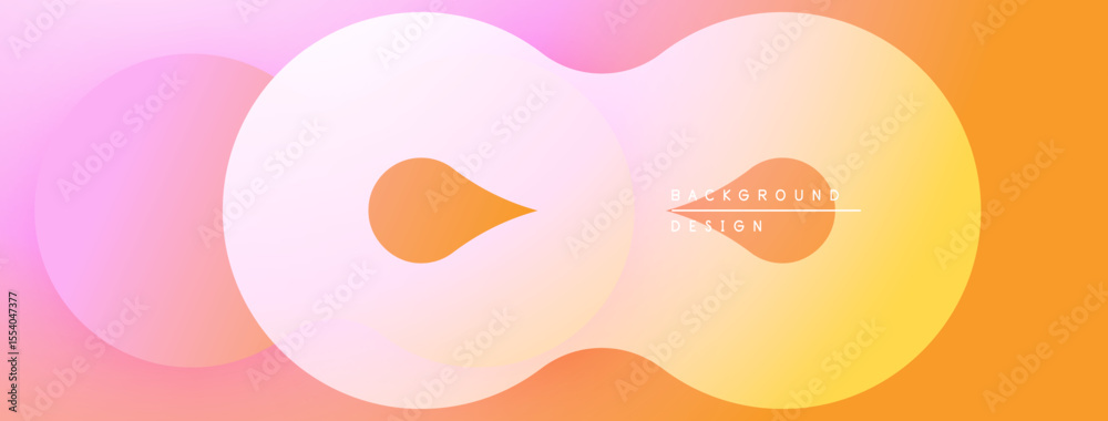 Poster abstract shapes blend, creating soft gradients. warm colors dominate design, evoking modern aestheti